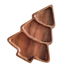 Christmas Wooden Serving Trays – Tree, Santa Hat & Snowman Shapes, Food-Safe, Durable Natural Wood, for Snacks, Fruits, Home & Bedroom