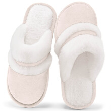 Pantoufles confortables pour femmes, à porter à l'intérieur comme à l'extérieur. Chaussons douillets avec semelle antidérapante à mémoire de