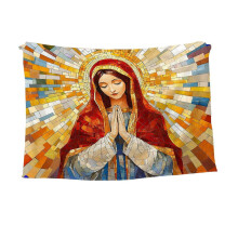 Jomfru Maria tæppe til kvinder – Vor Frue af Guadalupe tæppe, katolsk hyggeligt plysflanel tæppe til sofa, stol, seng