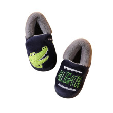 Boys Girls Animal Slippers Indoor Outdoor Warm Shoes For Toddlers And Kids Comfortable Winter Footwear(12M-11Y),Dark Blue,22
