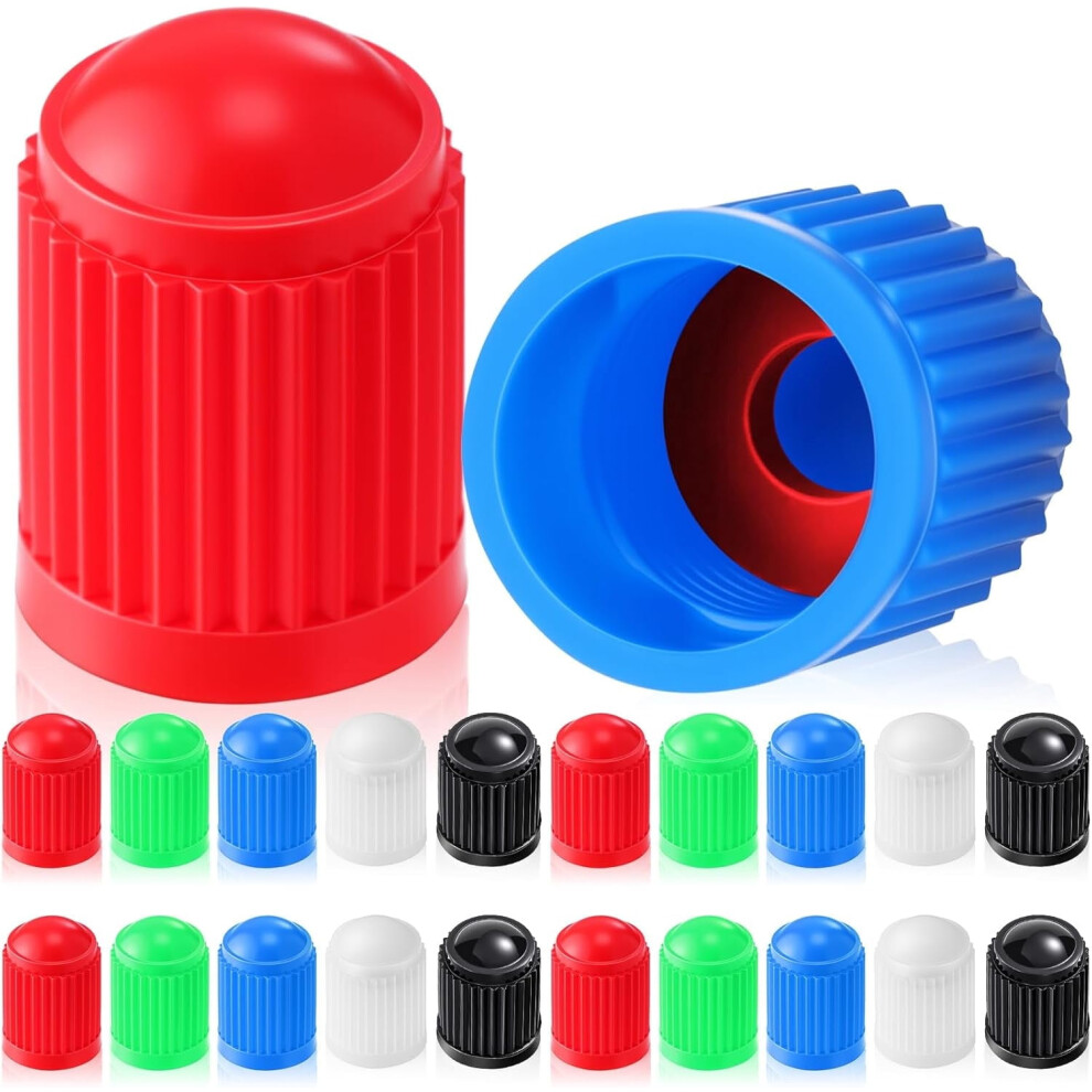 Tire Valve Stem Caps Plastic Universal 20 Pcs Black 975221070135