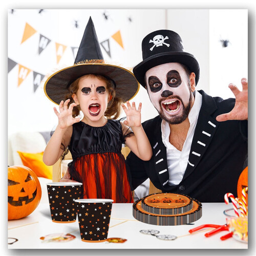 Halloween-festtillbehörsset för 24 – Pumpa och spöke 2