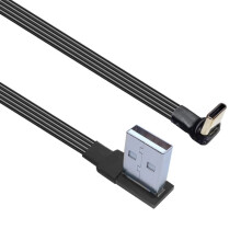 Cabo USB atualizado com ângulo reto de 90 e banhado a ouro, cabo de carregamento rápido USB para USB-C.