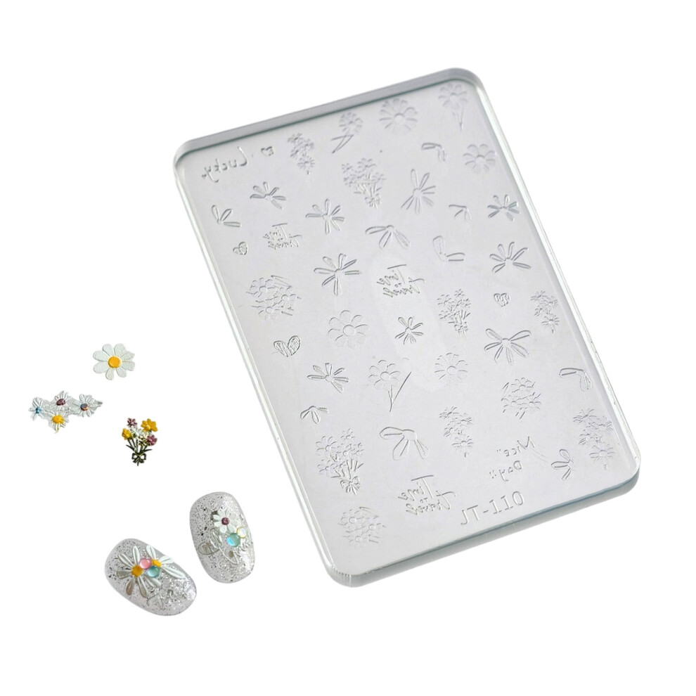Silicone Mould for Embossed Nails Art Stickers Intricate Floral Lace Bowknot Designs Crafting Easy Application