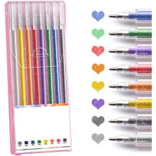 Glitzer-Gelstift-Set, 2026, 12 Farben mit Glitzer, ideal zum Ausmalen von Malbüchern und Zeichnen