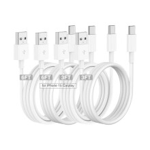 Cábla CarPlay atá comhoiriúnach le iPhone16/15Pro/Plus, Corda Muirir Thapa USB-A go USB-C, 3/6FT, le haghaidh iPhone & iPad Pro