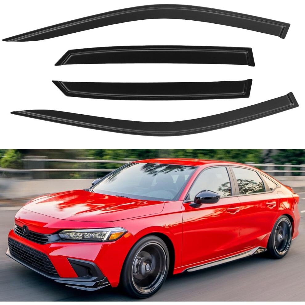 Out-Channel Window Visors For 2022Â2026 Honda Civic Sedan, Rain Guards & Wind Deflectors, Compatible With Civic 9422877337170