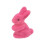 Mini flockade påskhare-dekorationer i starkt rosa 7,5 cm 1