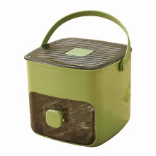 Portable ice maker with bin and drawer, green, 1-touch