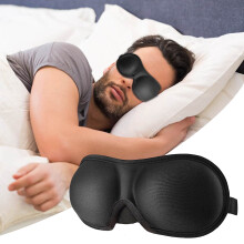 3D Eye mask for Sleeping,Machine Washable, Sleep Mask for Women, Blinder Blindfold Airplane, Black