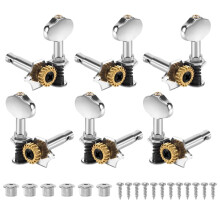 3L3R6Pcs1: 18 Guitarstrenge, stemmeskruer, mekanikere, knapper, tangenter til akustisk eller elektrisk guitar, sølv