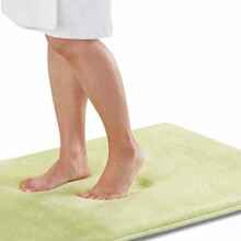 Antislip badmat van traagschuim, absorberend, superzacht en fluweelachtig (56 x 107 cm, limoengroen)