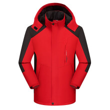 Women's Detachable Hood Waterproof Windproof Thickened 3-in-1 Jacket Outdoor Sports Warm Coat Long-Sleeve Hooded Casual Coat Jacket