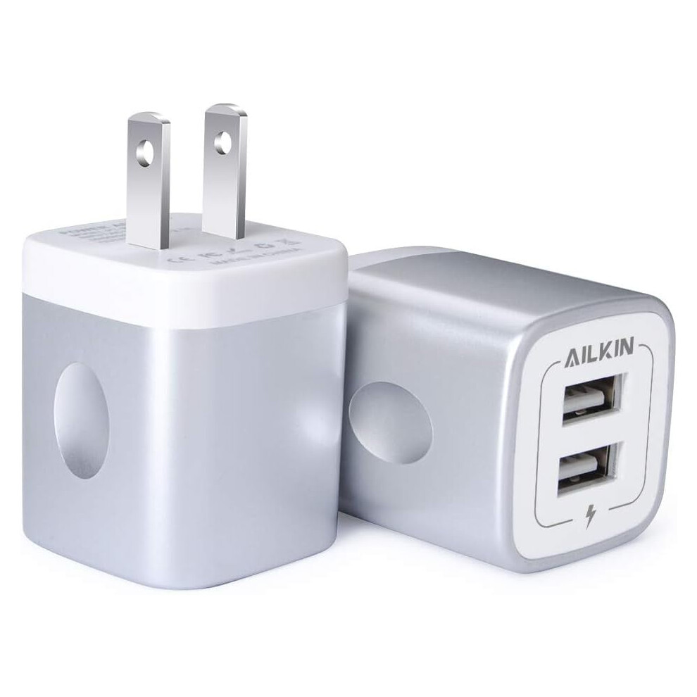 2-Pack Usb Wall Charger, 2.1A Dual Port Quick Plug Cube For Iphone 15Â11, Se, X, Xs, Galaxy S23âS21 Â Compatible With 9558633922875