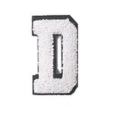 2.75" White Chenille Varsity Letter Patch – Iron-On or Sew-On Applique for Jackets, Backpacks, Hoodies, Shirts, Team Uniforms, white