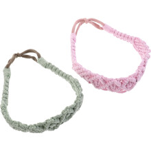 2 Stück gehäkelte Stirnbänder im Boho-Stil, elastisch und flexibel für Sport, Yoga und Alltag