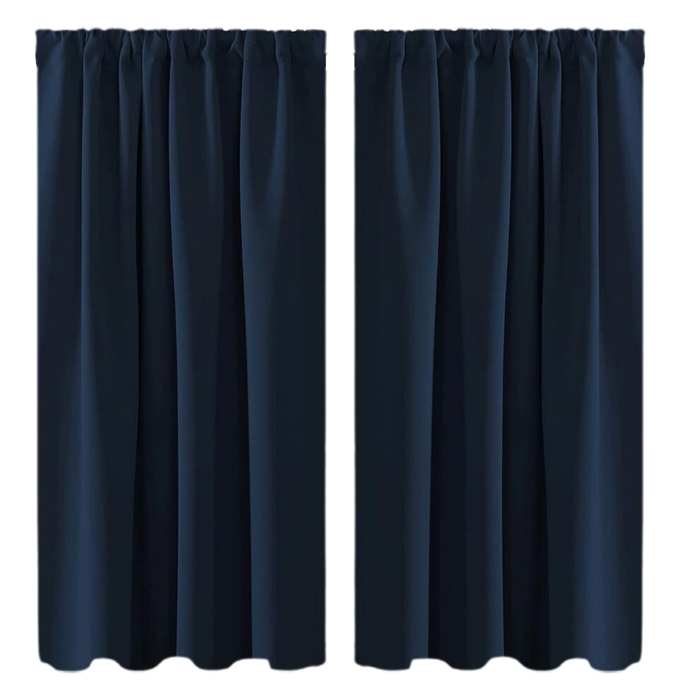 Thermal Insulated Blackout Curtains 63" Long, 38" Wide per Panel, Rod Pocket, Soundproof, Room Darkening, Compatible with Standard Rods