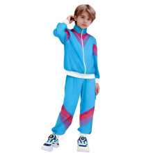 80s Tracksuit for Boys Girls, 90s Outfits Boys Girls Hop Dance, Colorblock Jacket for Retro Theme Party