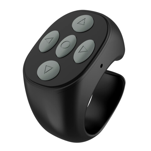 Rechargeable Bluetooth Shutter Remote for Smartphone Camera—Scroll Videos, Turn Pages, Adjust Volume, Compatible with TikTok