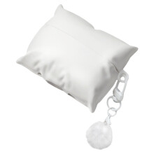 Simpatico ornamento a forma di federa bianca con ciondolo portachiavi – Morbido e antiurto per AirPods Pro di terza generazione (compatibile con