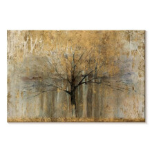 Tableau mural doré « Bras ouverts » – Toile florale horizontale 30,5 x 20,3 cm, décor beige et marron, compatible avec Avery Tillmon