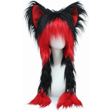 Roztomilý plyšový mačací klobúk, nadýchané pokrývky hlavy pre uši, zimné teplé chrániče sluchu, maska na hlavu Halloween Cosplay doplnok
