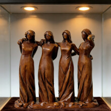 Figurines de quatre sœurs en résine peinte à la main – Cadeaux pour sœurs, statue pour anniversaire et Journée de l'amitié, compatible avec