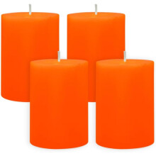 NestE4-pakkaus tippumattomia oranssinvärisiä pylväskynttilöitä (2 x 3"), hajusteeton, 24 tunnin palo – syksyn sato, kiitospäivä, häät,