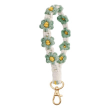 Llavero de pulsera, llavero tejido, exquisito soporte para llaves, pulsera, cordón para teléfono móvil, cadena de flores, tejido a mano,