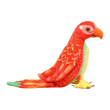 Speelgoedparkiet, ornament, simulatie van een parkiet, zachte papegaai, knuffel, rode vogel