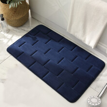 Badkamermat, dikke badmat van traagschuim, zachte, absorberende, fluwelen, antislip, machinewasbare badkamermat voor huisdecoratie, donkerblauw