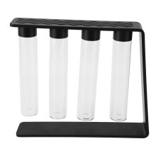 Tubo de vidrio para granos de café con soporte de metal de 2 oz.
