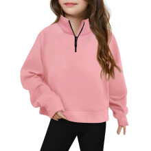 Toddler Sweatshirt,Sweatshirt Quarter Zipper Casual Oversized Long Sleeve Pullover Cute Top for Children,Boys Sweatshirt,Pink,7-8 Years