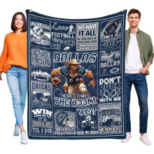 Couverture en flanelle pour les fans de football, idéale pour hommes et femmes. Couverture en flanelle 152 x 127 cm (60 x 50 pouces), parfaite pour