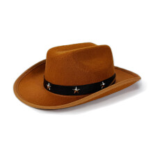 Yauxim Cowboy Hat Kids Western Pork Pie Hat With Star Studs Adjustable Strap For Ages 3-12 Outdoor And Party Wear