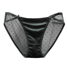 Damesondergoed, laag model, effen mesh, comfortabel, zacht, alledaags ondergoed, damesondergoed, groen, maat M