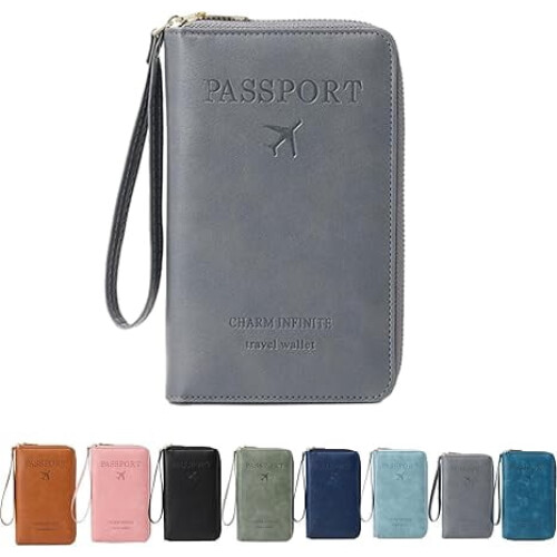 Multifunctional Rfid Passport Wallet, Rfid-Blocking Passport Wallet — Secure, Stylish (E)