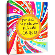 Toile murale inspirante aux couleurs du soleil – Citations encourageantes pour adolescentes, filles, sœurs et filles – Décoration pour dortoir,