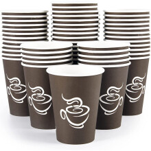 Paquete de 240 vasos de papel de 355 ml (12 oz), color marrón, desechables, para café caliente, ideales para fiestas, picnics, viajes y eventos.
