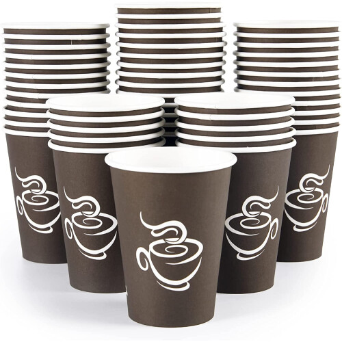 240 χάρτινα ποτήρια 12oz, καφέ φλιτζάνια ζεστού καφέ μιας χρήσης για πάρτι, πικνίκ,