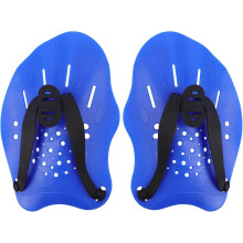 Plaquettes de natation à main, sangles réglables, bleues, 1 paire