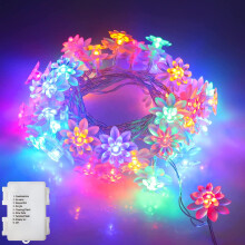 LED lotosová světýlka 13,2 stop, 40 LED, 8 režimů a časovač, vícebarevná – dekorace do interiéru/venku do ložnice, na večírek, na
