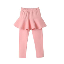 Toddler Girls Ruffle Skirt Leggings – Soft, Stretchy Casual Playwear for School, Red, 4-5 Years, Compatible with Daily Activities
