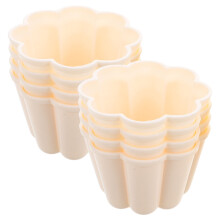8 moules individuels à pudding en plastique beige, polyvalents, pour desserts
