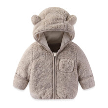 Cappotto, Giacca invernale con cappuccio e guanti ripiegabili per neonati e bambine, colore kaki, 2-3 anni