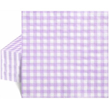 Fioletowe serwetki w kratkę gingham 6,5 x 6,5 cala 80 szt.