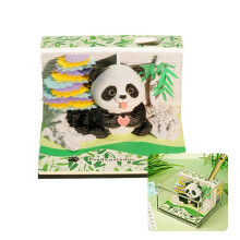 3D-Wochenkalender in Pandaform 2026, Schreibtischdekoration aus Papier mit Bambuswaldmotiv – Kompatibel mit 2026