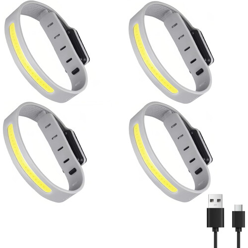 Oplaadbare COB-hardlooparmband met 3 lichtstanden