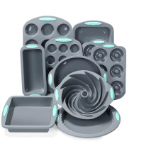 Forma de silicone antiaderente e resistente a altas temperaturas YujiCraft para bolos e muffins, assadeira reutilizável para fácil remoção.