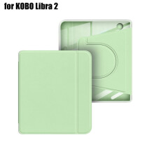 Magnetische, afneembare hoes voor de KOBO Libra Color, acryl achterkant met veganistische leren bekleding, automatische slaap-/waakfunctie,